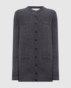 LISA YANG Inda gray cardigan with textured pattern 2025354