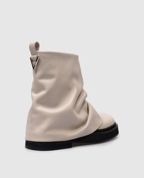 The Attico Mini Robin white leather boots 247WS832L019