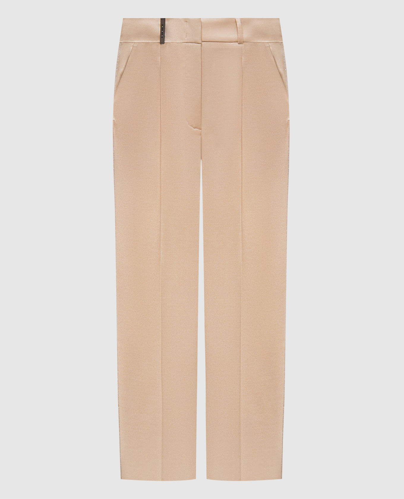

Beige pants with wool with monil chain Peserico