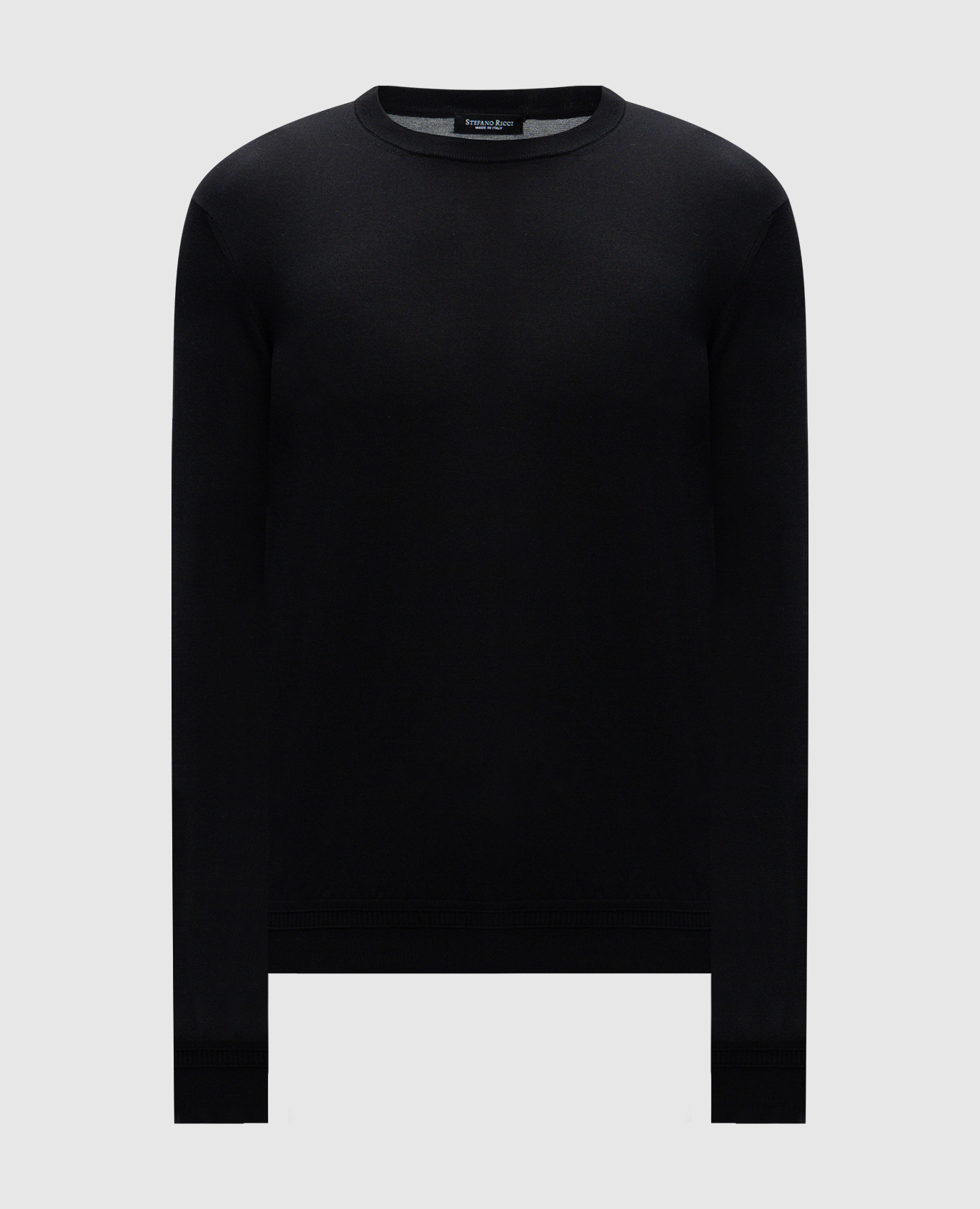 

Black silk jumper with monogram logo Stefano Ricci