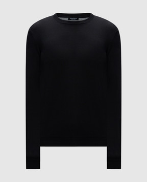 Stefano Ricci Black silk jumper with monogram logo K616215G01F25101