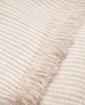 Brunello Cucinelli Beige striped linen scarf MSCDAGL40
