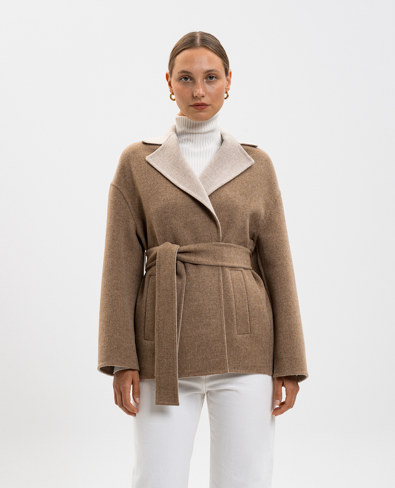 

Brown cropped wool coat Heresis