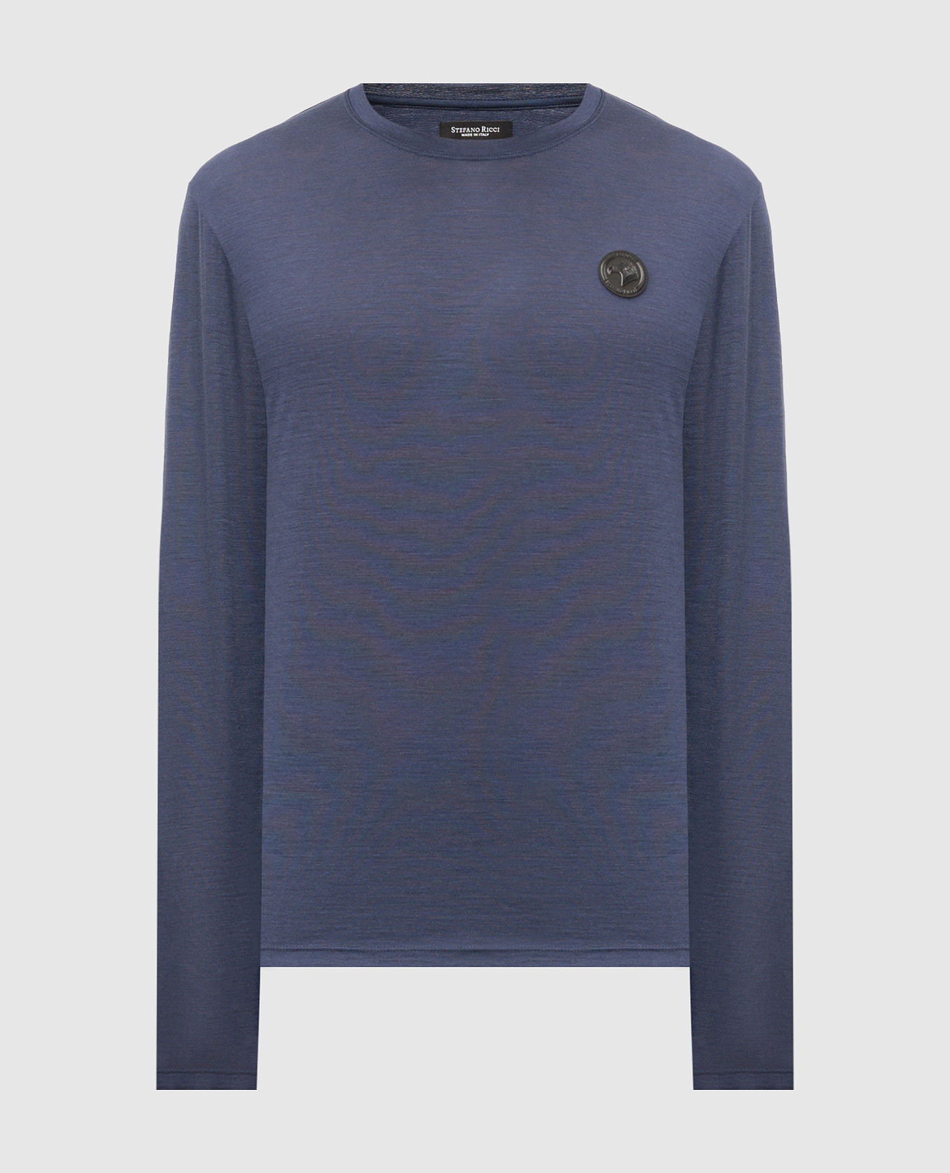 Blue wool longsleeve with logo stefano ricci