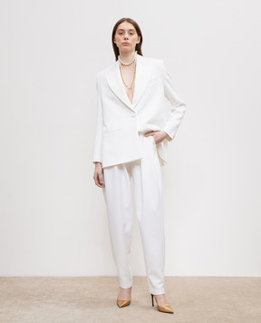Magda Butrym White wool trousers with a high rise PANTS01104820