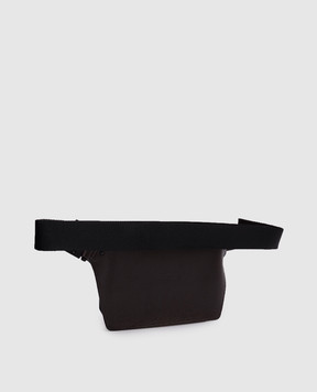 Cashmere&Whiskey Brown leather belt bag with logo BUMBAG