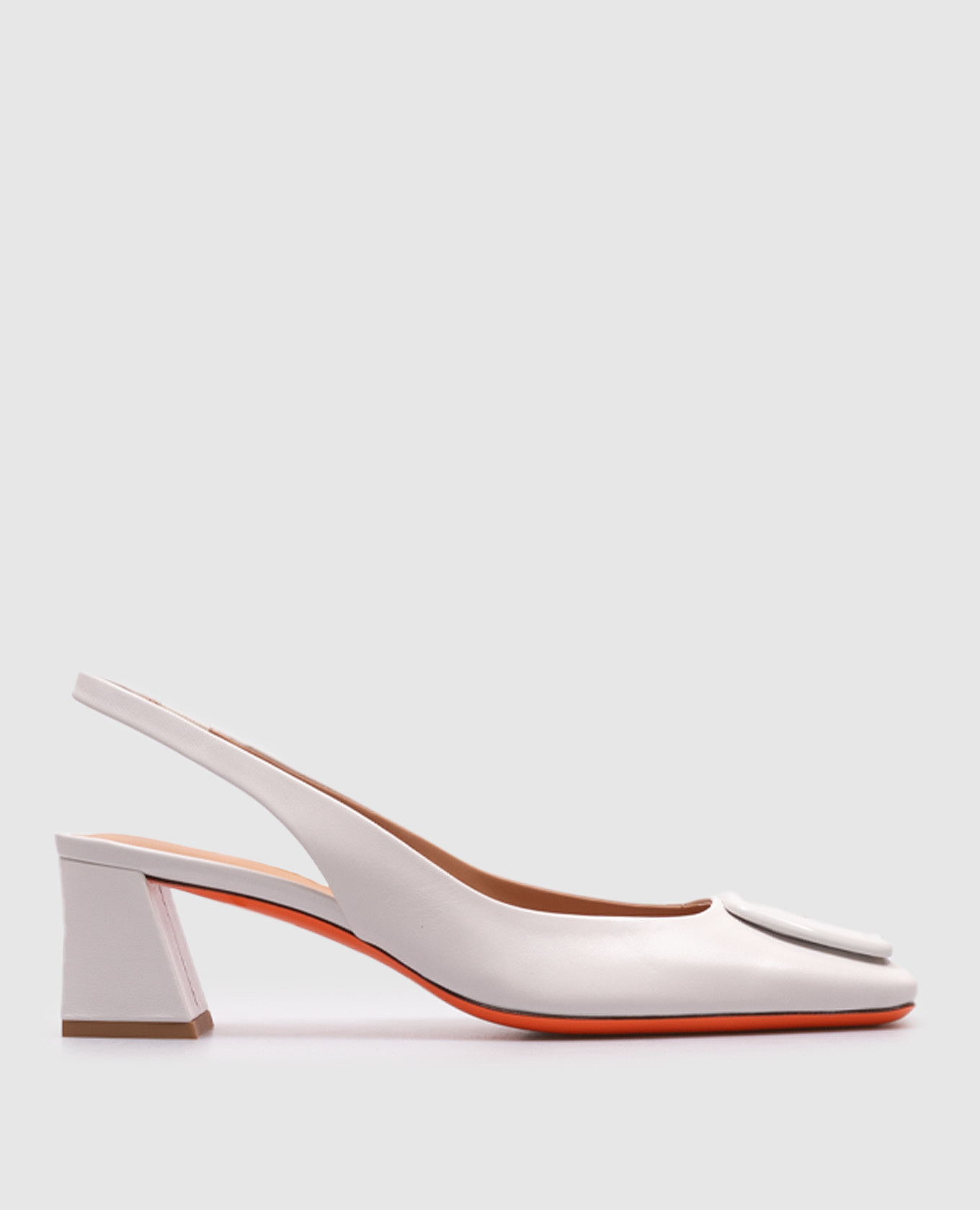 White leather slingbacks Santoni