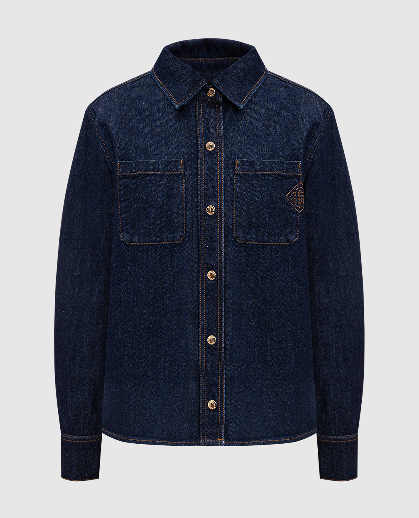 Blue denim shirt with embroidered logo emblem Casablanca
