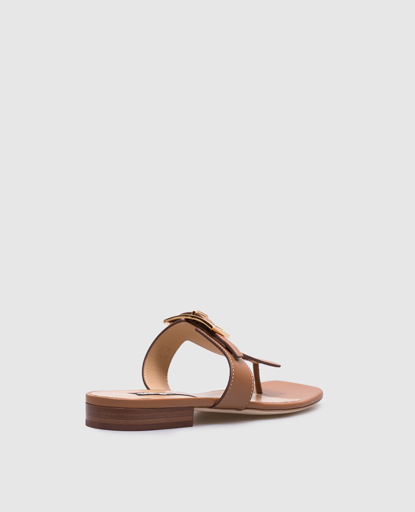 Brown leather Nora flip-flops with Sergio Rossi 3