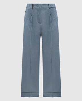 Peserico Blue corduroy pants P04758H05212