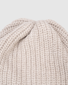 Brunello Cucinelli Gray cashmere and silk hat with sequins M32373999