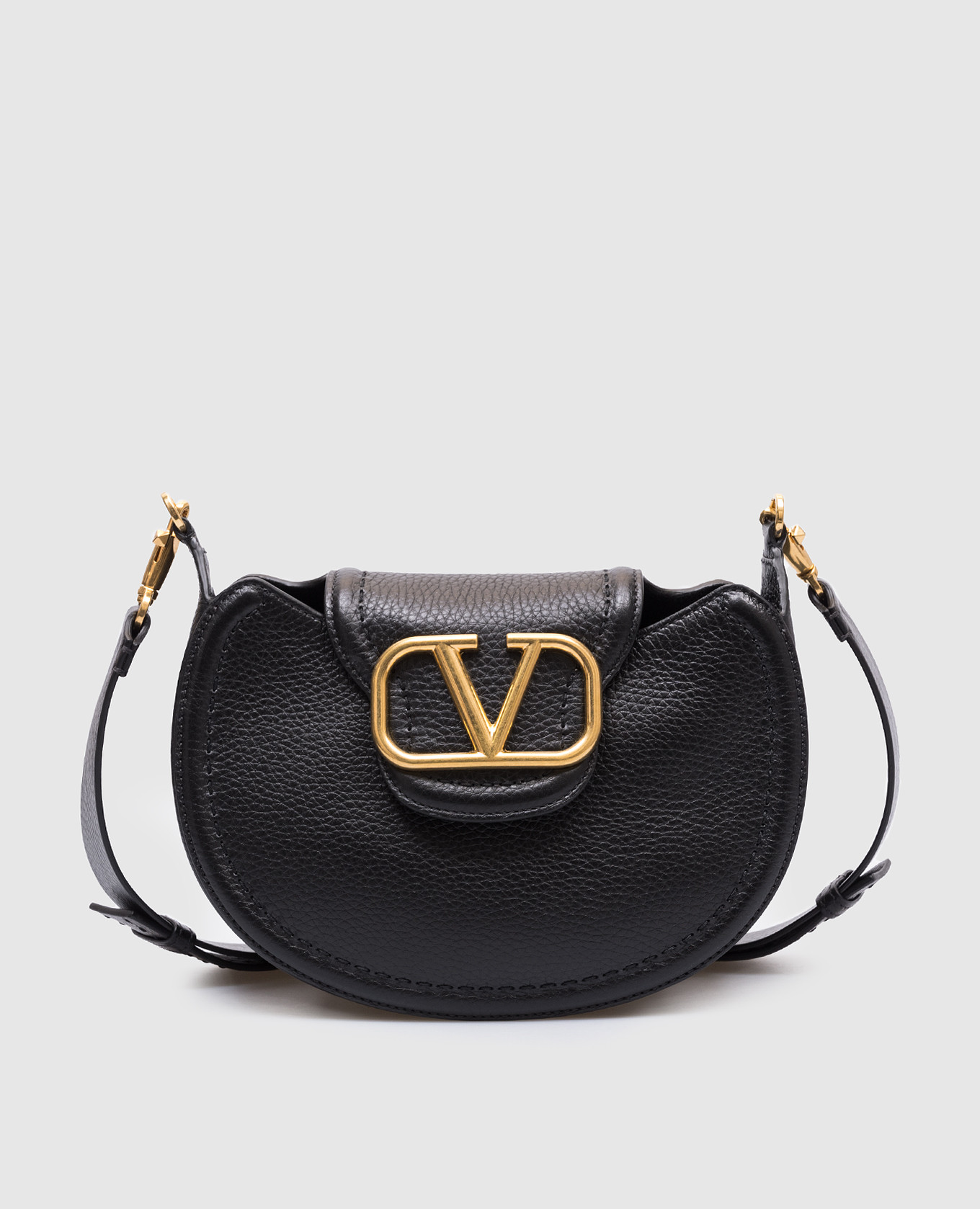 

VLogo black leather saddle bag Valentino