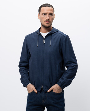 Stefano Ricci Blue wool, silk and linen sports jacket MZJ5100140WKL01L