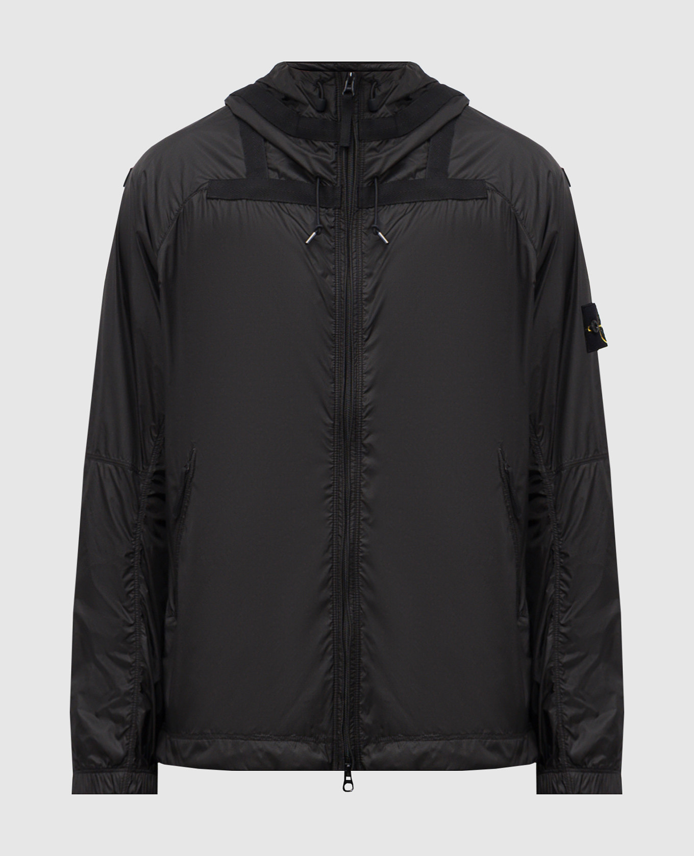 Black windbreaker with logo Stone Island