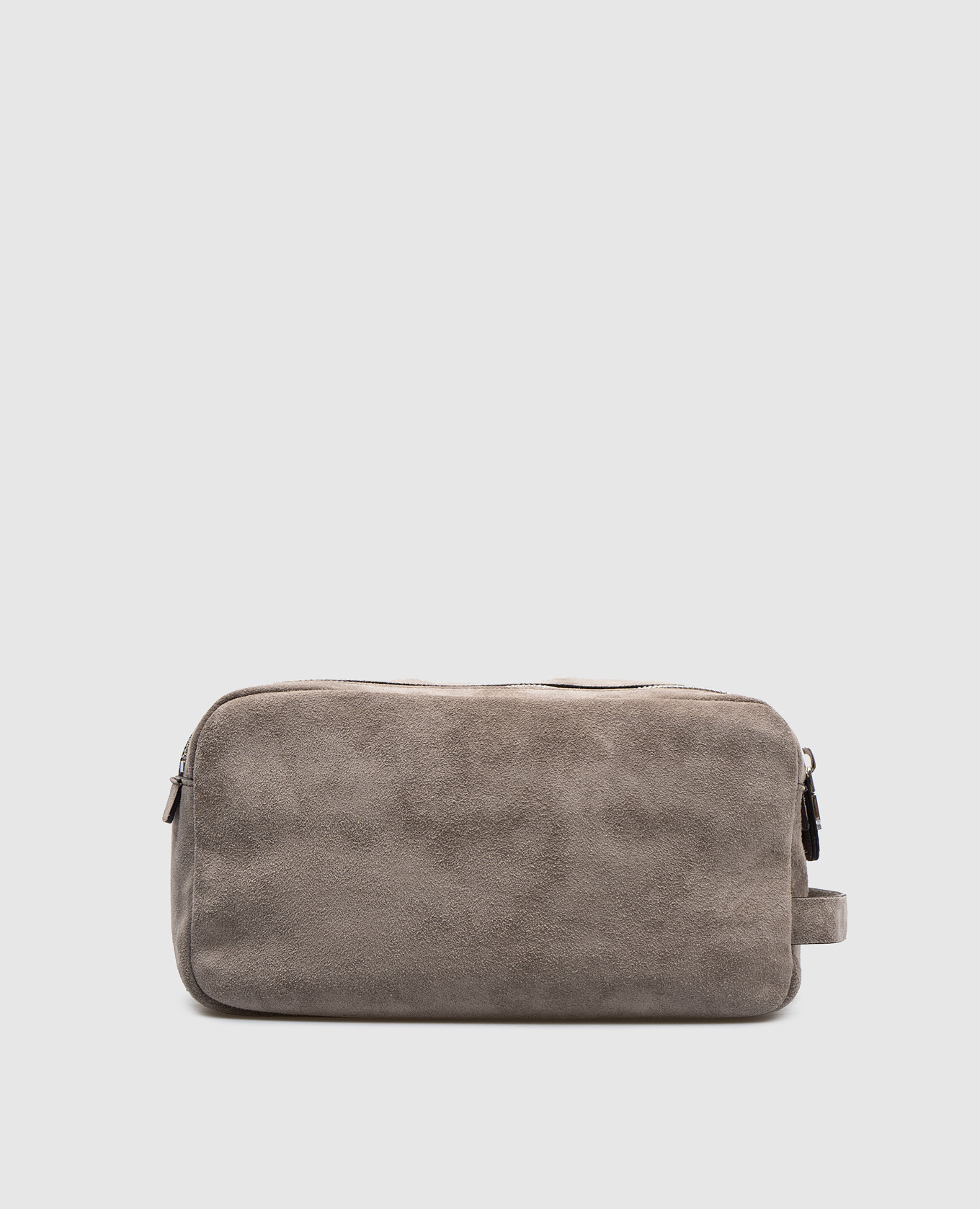 

Gray suede toiletry bag with logo Brunello Cucinelli, Grey