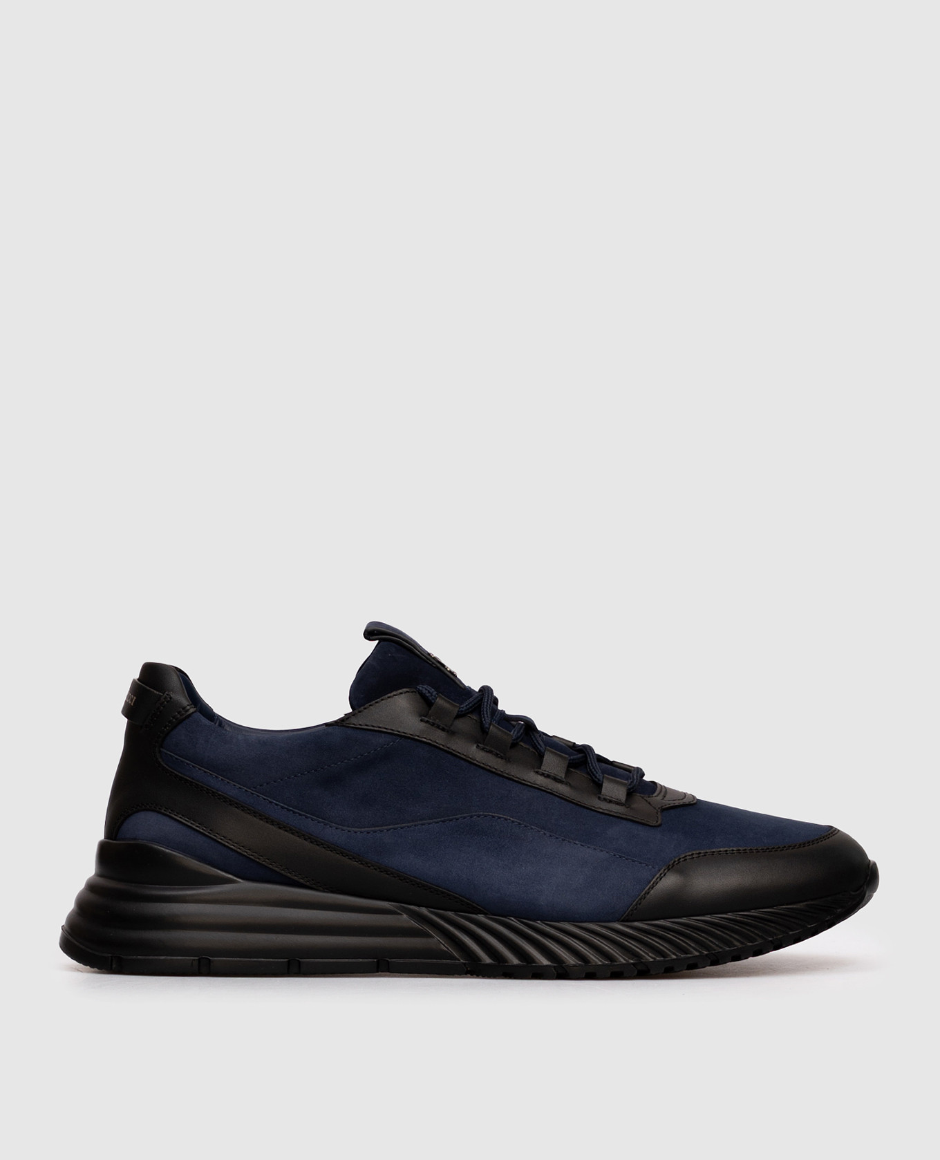 Blue nubuck sneakers with logo Stefano Ricci