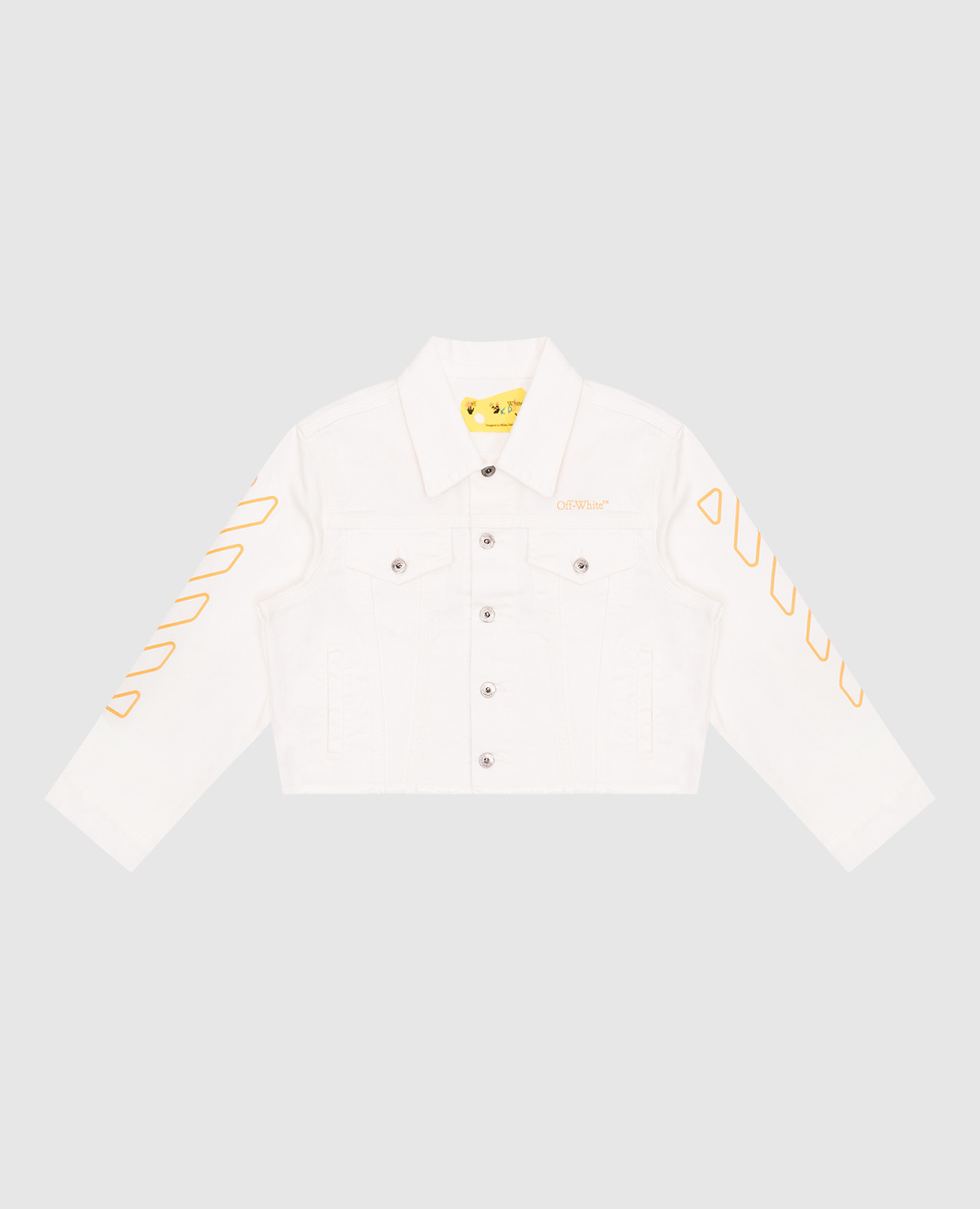 

White children's denim jacket with Arrow logo print Off-White