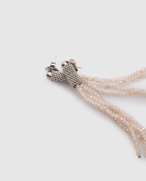 Peserico Beige earrings with beads S35440C0CC445