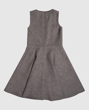 Brunello Cucinelli Children's gray wool dress with monil chain BD565A407B