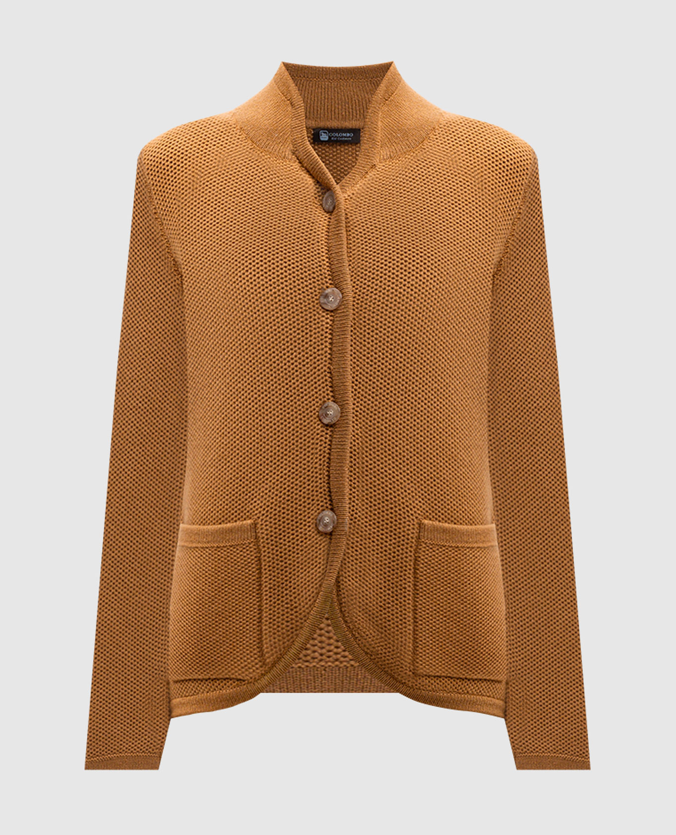Brown logo cashmere cardigan colombo