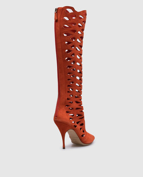 Brian Atwood ELECTRA orange suede boots ELECTRA