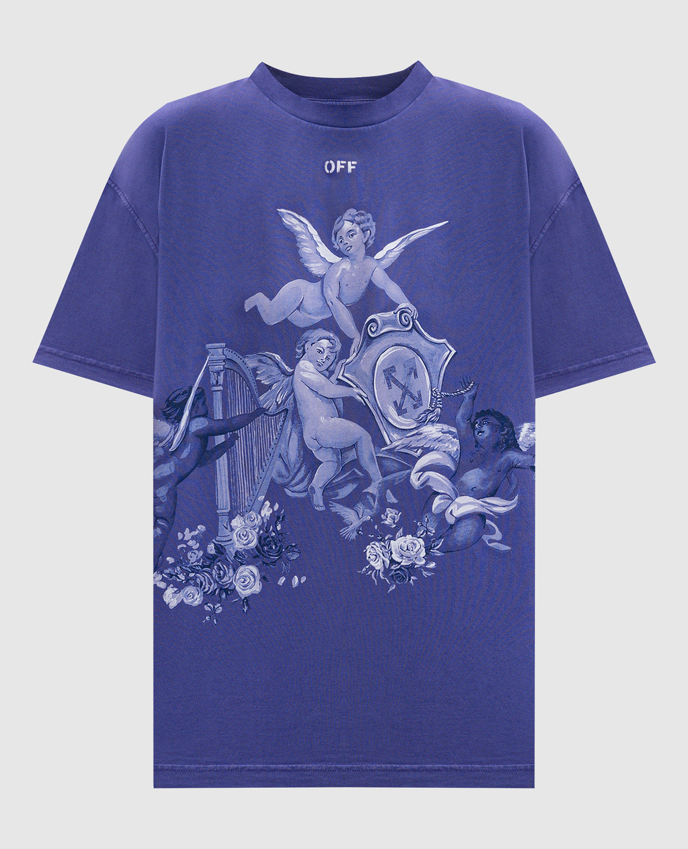 

Purple t-shirt with Putti print Off-White, Violet