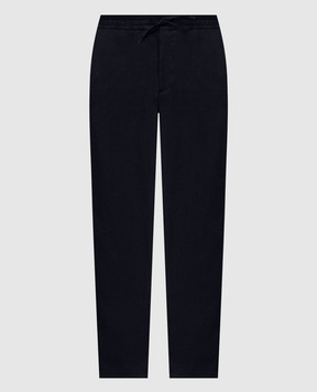 Canali Blue linen pants AE04999U7003
