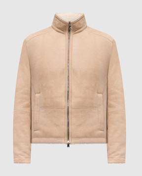 Cashmere&Whiskey Beige cropped sheepskin coat 23265300965