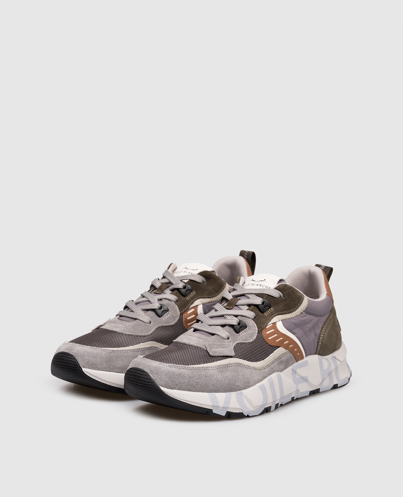 

CLUB01 combination sneakers with textured logo Voile Blanche, Grey