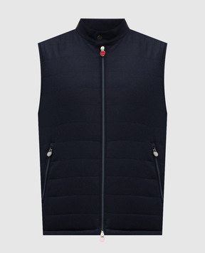 Kiton Blue cashmere vest UW2198V0425H