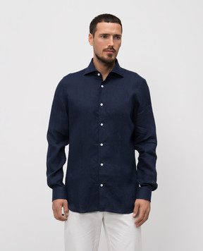 Enrico Mandelli Blue linen shirt TAILOR5701