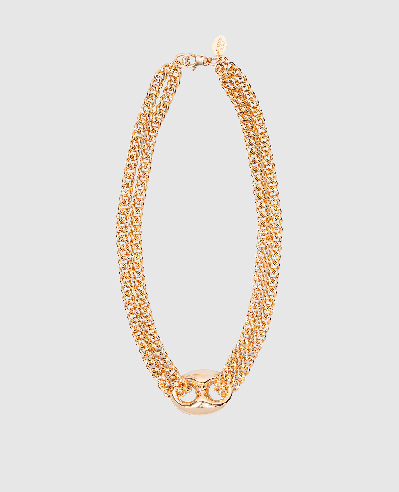 

Gold CHAIN LOCK necklace with silver pendant Femarjo, Golden