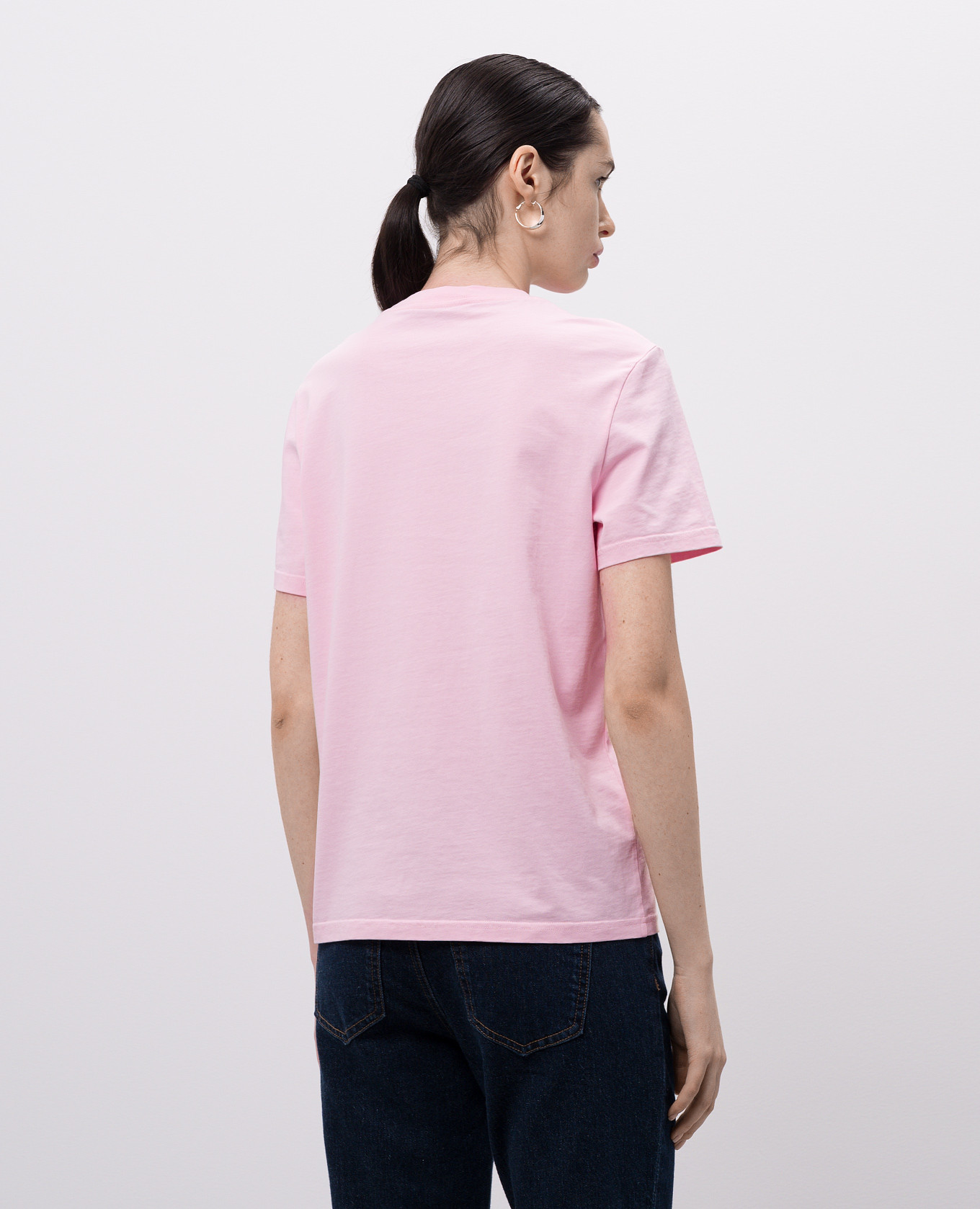 Pink T-shirt with logo patch Versace 4