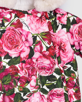Dolce&Gabbana Children's pink overalls in a floral print L2JO3GISMID