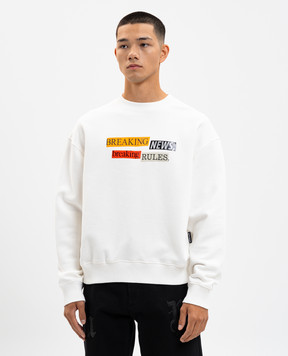 Palm Angels White insulated sweatshirt with print PMBA08HF25FLE002
