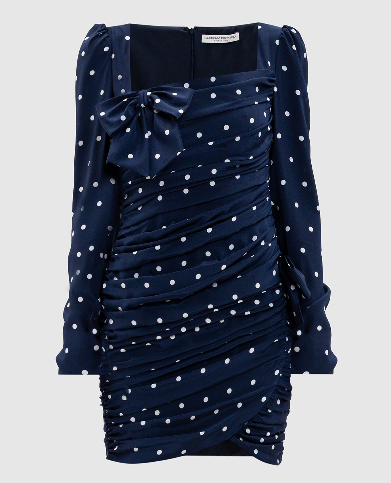 Blue polka dot dress with drapery Alessandra Rich