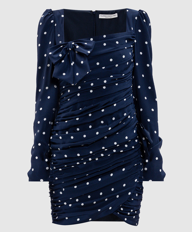 Alessandra Rich - Blue polka dot dress with drapery FABX4125F4655 - shop with Estonia delivery at Symbol Alessandra Rich - Blue polka dot dress with drapery FABX4125F4655 - shop with Estonia delivery at Symbol