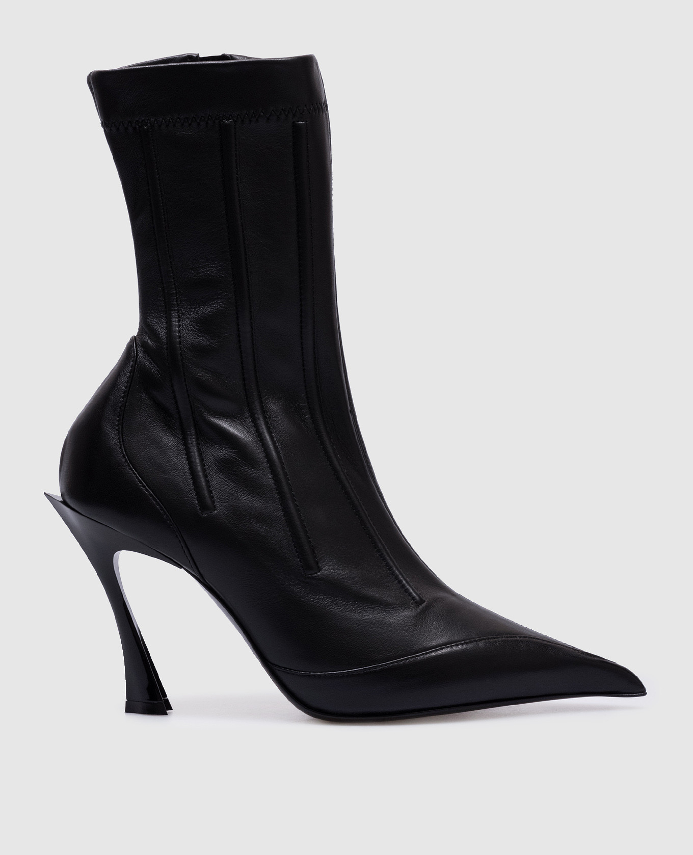 

Corset black leather ankle boots Thierry Mugler