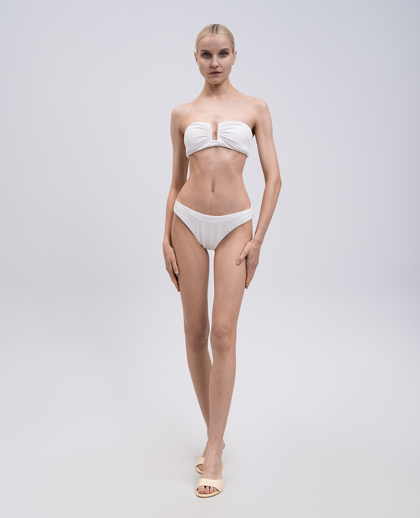 

White monogram logo swimsuit briefs Simkhai