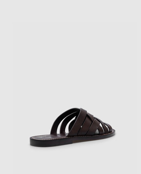 Brunello Cucinelli Brown leather flip-flops MZUELBM326