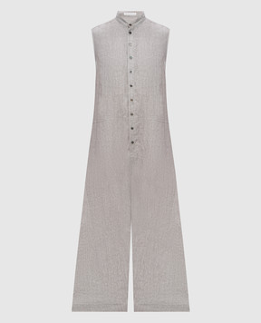 Intoca Gray linen jumpsuit 251WASHLINAIO1102