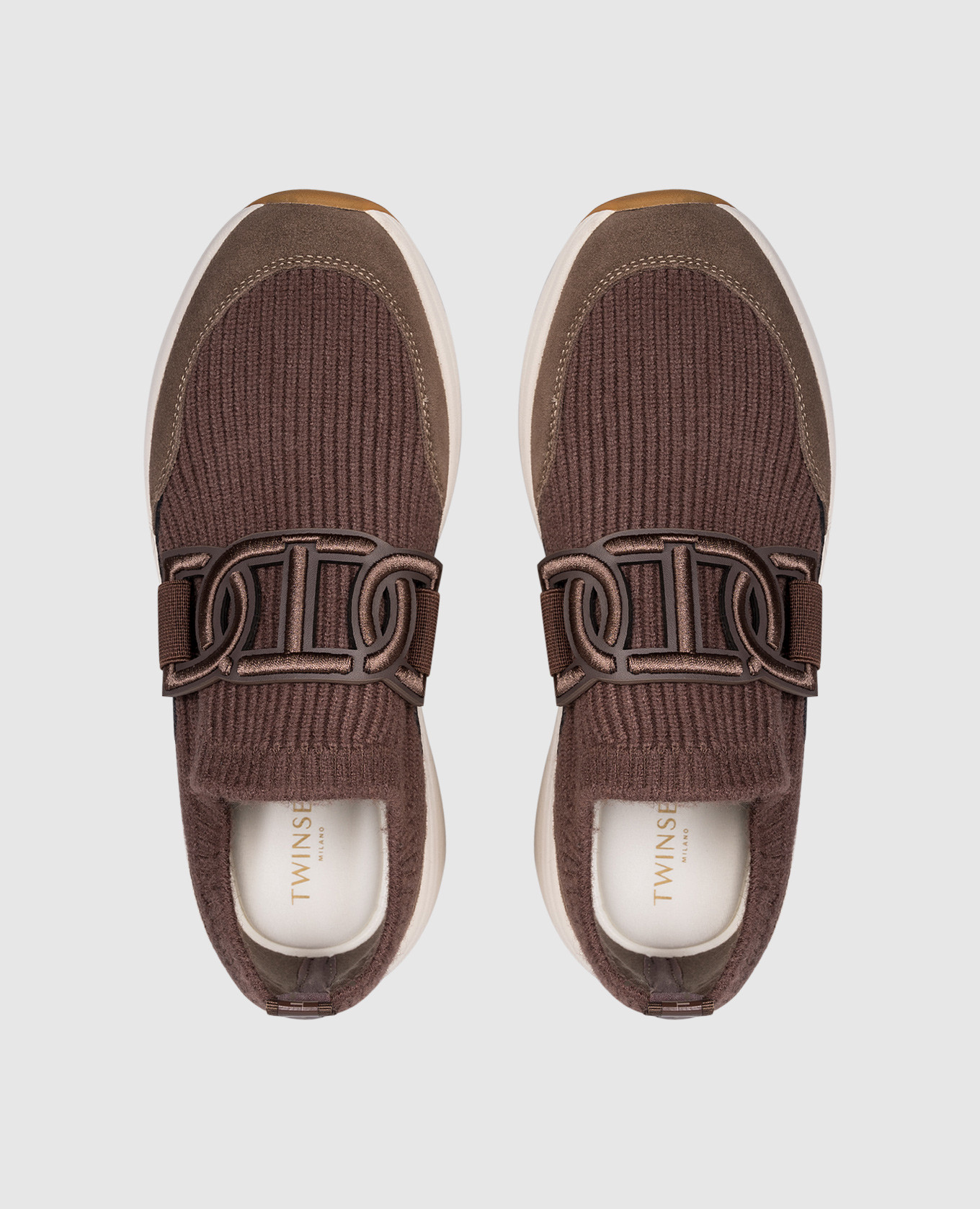 

Brown sneakers with logo Twinset