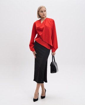 Del Core Red blouse made of wool with drapery T002982T0852
