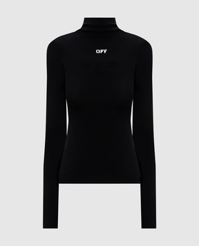 Off-White Black golf shirt with Off logo print 2AD122C99JER003