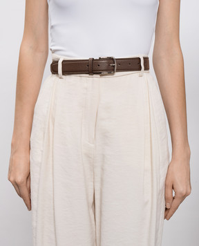 Babe Pay Pls Brown embossed leather belt 0C004