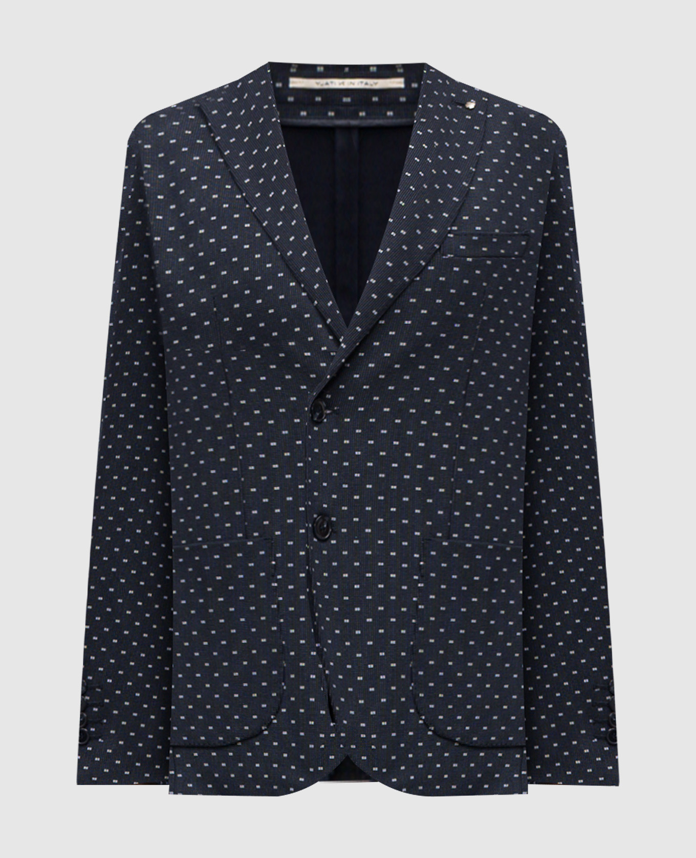 Blue patterned blazer Exibit