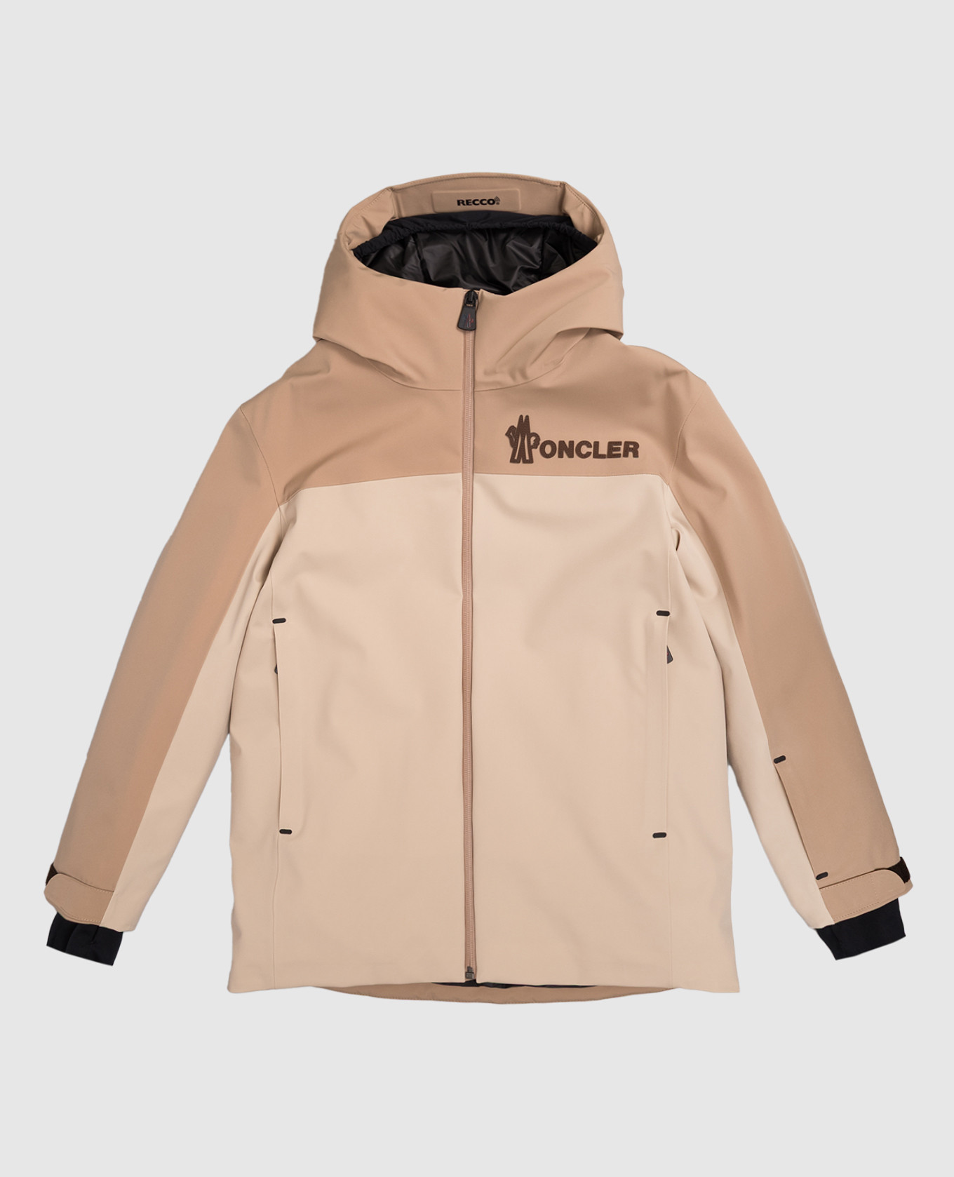 Children&#39;s beige ski jacket Moriond Moncler Grenoble ENFANT