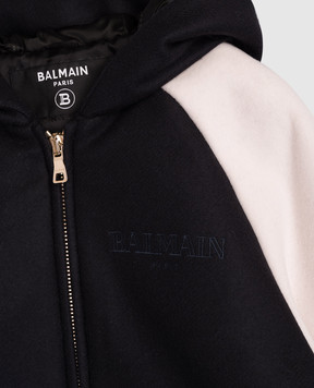 Balmain Children's black jacket with wool BX2Q50E0169