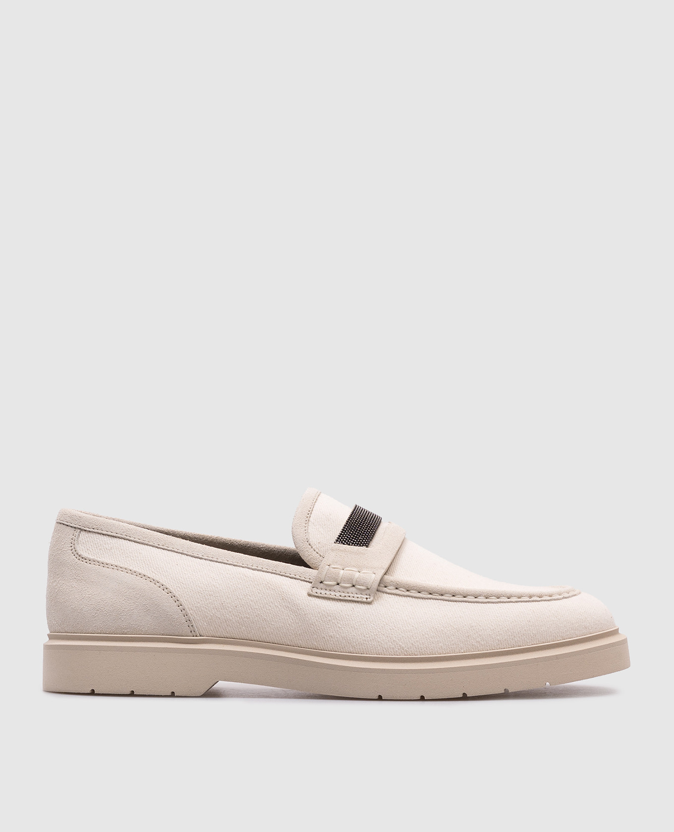 Beige loafers with a monil chain Brunello Cucinelli