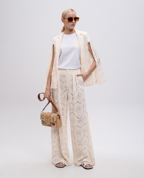 Twinset Beige Procida lace pants 251TS2191